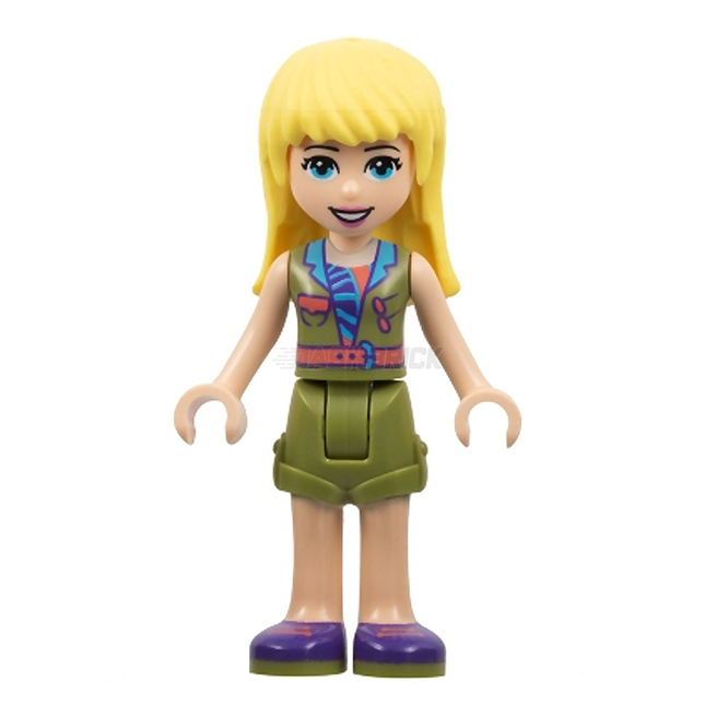 LEGO Minifigure - Friends Stephanie - Olive Green Shorts and Top, Dark Purple Shoes [FRIENDS]