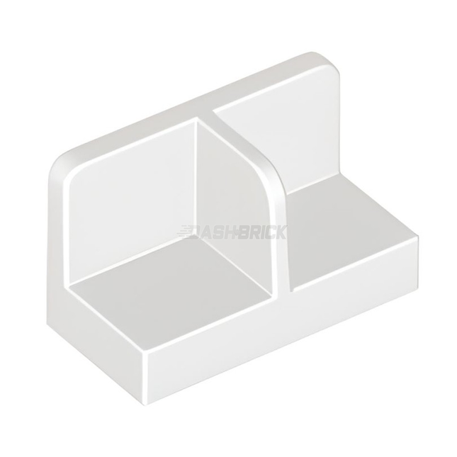 LEGO Panel 1 x 2 x 1 with Rounded Corners and Center Divider, White [93095] 6093479