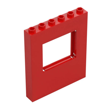 LEGO Panel 1 x 6 x 6 with Window Cutout, Red [15627] 6396800