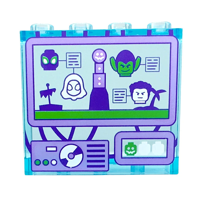 LEGO Panel 1 x 4 x 3, Miles Morales, Green Goblin, Ghost-Spider, Sandman Heads, Control Screen [60581pb235] 6425489