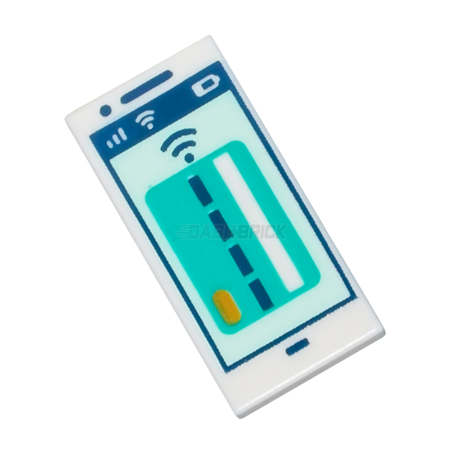LEGO Minifigure Accessory - Smartphone with Turquoise Debit/Credit Card [3069bpb1062]