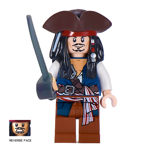 LEGO Minifigures - Captain Jack Sparrow, Blue Jacket, Tricorne Hat [DISNEY]