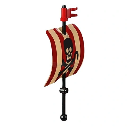 LEGO Minifigure Accessory - Pirate Sail, Mast, Flag, Skull and Crossbones (Jolly Roger) [103913]