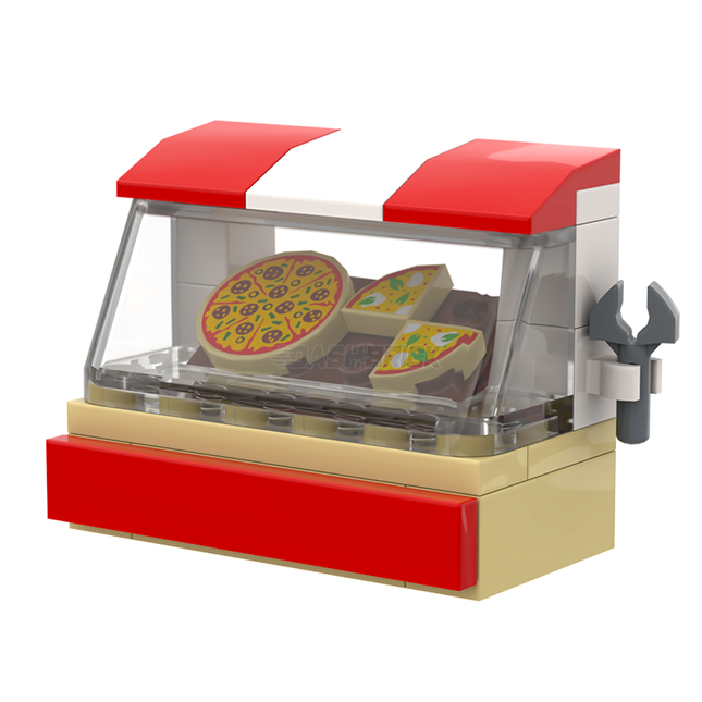 LEGO "Pizza Shop Front" - Clear Window, Pizza, Pizza Slices [MiniMOC]