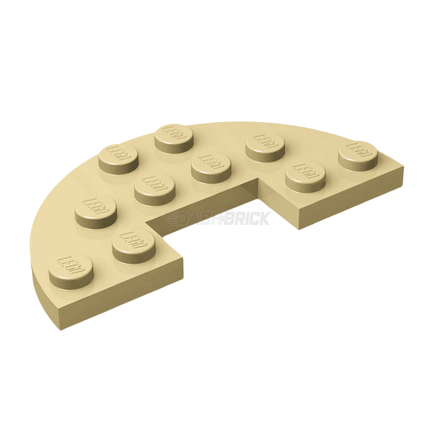 LEGO Plate, Round Half 3 x 6 with 1 x 2 Cutout, Tan [18646] 6099893