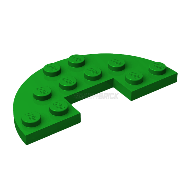 LEGO Plate, Round Half 3 x 6 with 1 x 2 Cutout, Green [18646] 6303715
