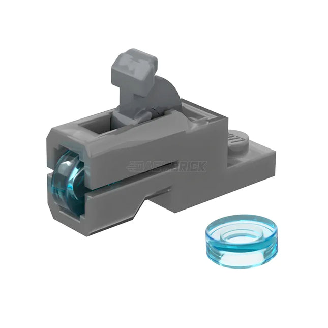 LEGO Minifigure Accessory - Projectile Launcher, Mini Blaster, Firing 1 x 1 Tiles, Trans-Light Blue [MiniMOC]