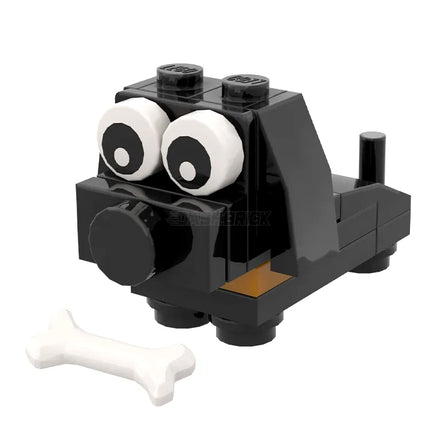 LEGO "Brick Puppy - Marley" Black with Nougat Collar [MiniMOC]