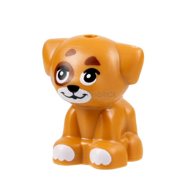 LEGO Minifigure Animal - Dog, Puppy, Standing, Small, Brown Spots, Medium Nougat [69901pb08]
