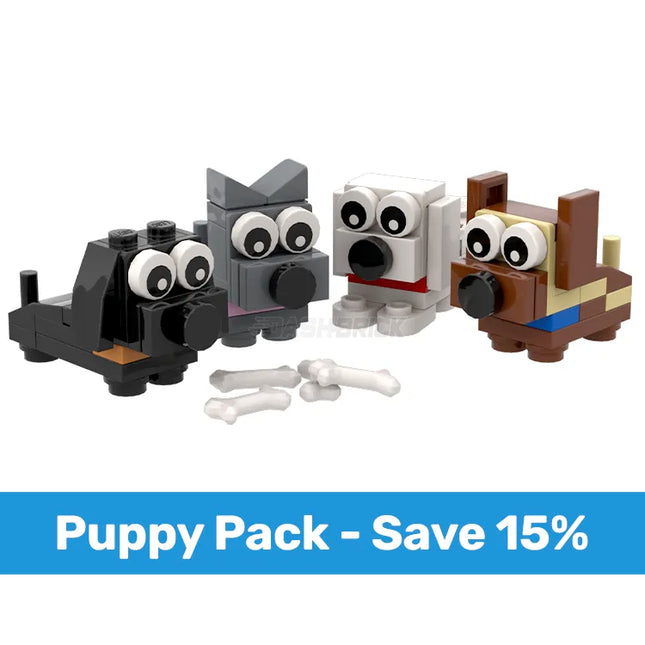 LEGO "Brick Puppy - Litter" - 4 Pack Combo [MiniMOC] Save 15%