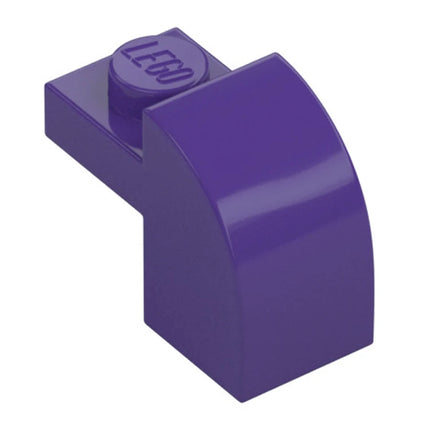 LEGO Slope, Curved 2 x 1 x 1 1/3 with Recessed Stud, Dark Purple [6091] 6411365