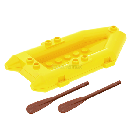 LEGO Minifigure Accessory - Boat, Rubber Raft, Oars/Paddles, Yellow [30086c01]
