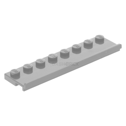 LEGO Plate, Modified 2 x 8 with Door Rail, Light Grey [30586] 4222019
