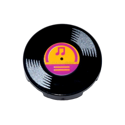 LEGO Minifigure Accessory - Vinyl Record, Orange/Magenta, Black [14769pb571] 6431014