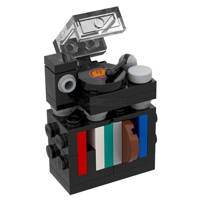 LEGO "Record Player + Shelf" - Music Vinyl Turntable, Collection, Speaker [MiniMOC]