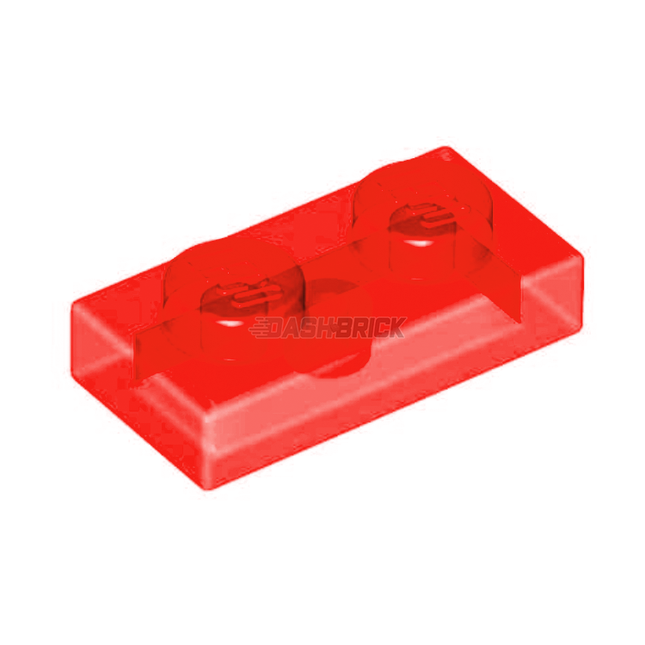 LEGO Plate, 1 x 2, Trans-Red [3023] 4201019