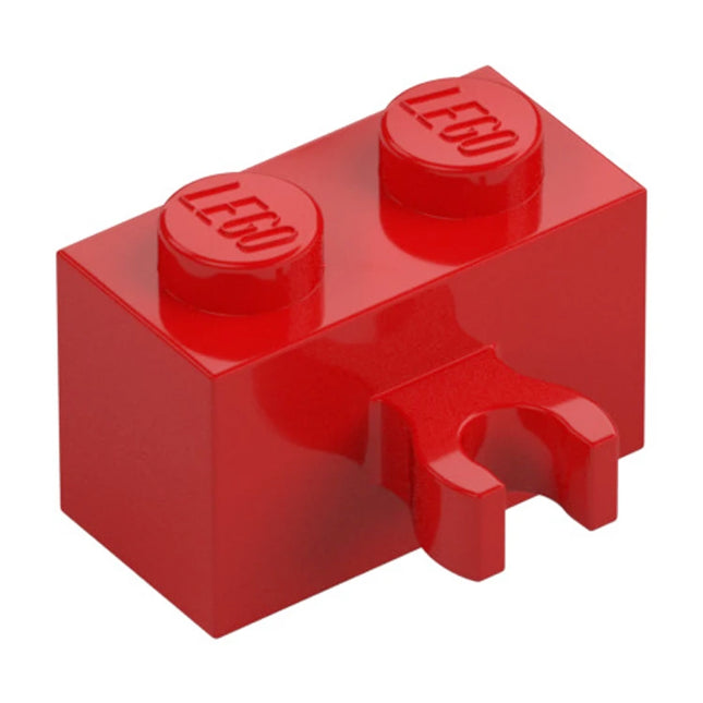 LEGO Brick, Modified 1 x 2, Open O Clip Thick (Vertical Grip), Red [30237b] 6330198