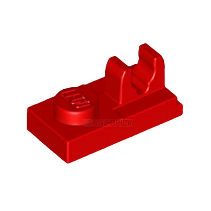 LEGO Plate, Modified 1 x 2 with Open O Clip on Top, Red [44861] 6347308