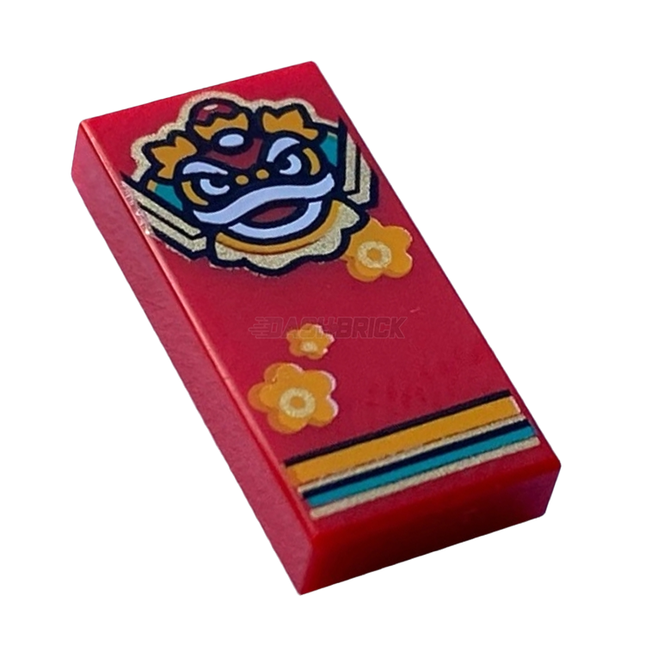 LEGO Minifigure Accessory - Gold Lion / Nian Head, Flowers and Stripes [3069pb1064] 6430676