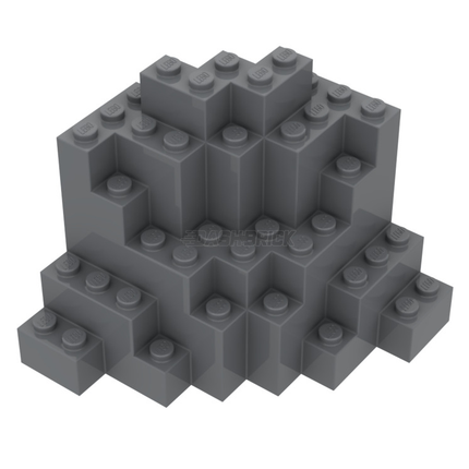 LEGO Rock/Cliff Panel 8 x 8 x 6 Medium Symmetric (BURP), Dark Grey [23996]