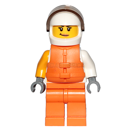 LEGO Minifigure - Jet Skier Female, 'ViTA RUSH' Logo, Life Jacket [CITY]