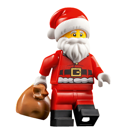 LEGO Minifigure - Santa - Red Fur Lined Jacket, Black Boots, White Bushy Moustache and Beard [Christmas]