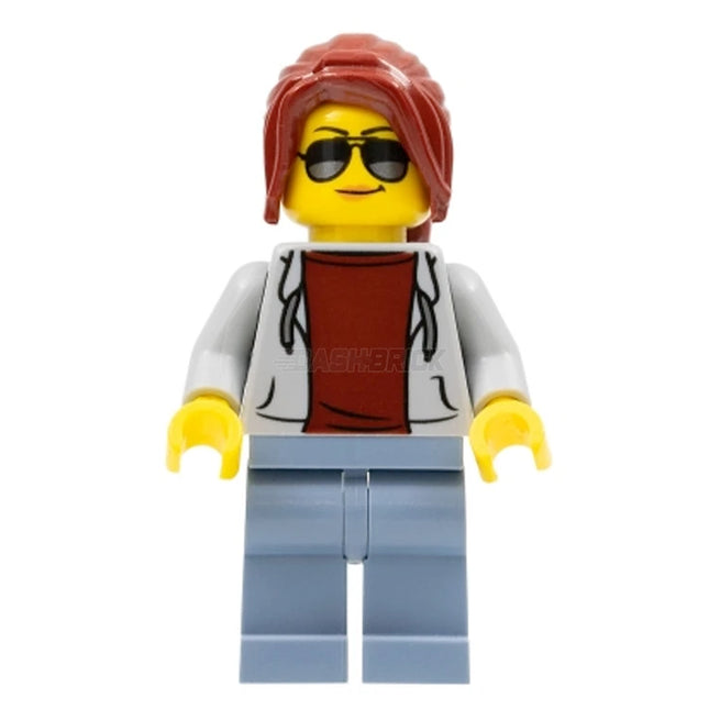 LEGO Minifigure - "Laura" Female, Jacket, Red Hair, Glasses (2019) [CITY]