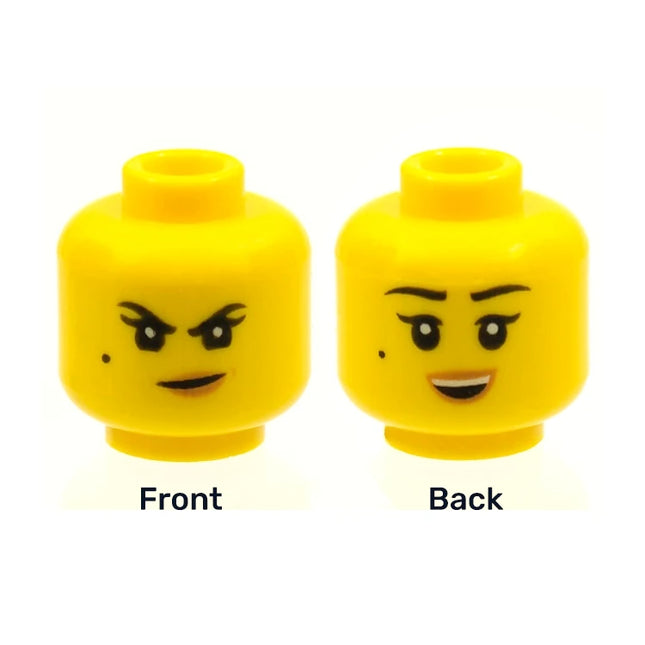 LEGO Minifigure Part - Head Dual Sided Female, Single Eyelashes, and Beauty Mark, Smile [3626pb2249] 6253840