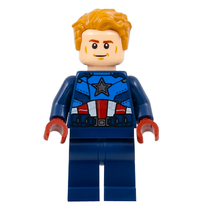 LEGO Minifigure - Captain America - Dark Blue Suit, Dark Red Hands, Hair [MARVEL]