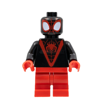 LEGO Minifigure - Spider-Man (Miles Morales) - Red Medium Legs, Red Spider Logo [MARVEL]