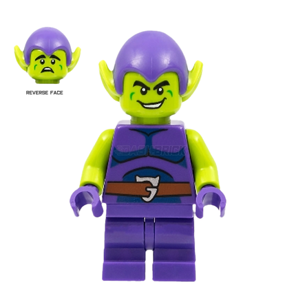LEGO Minifigure - Green Goblin - Lime Skin, Dark Purple Outfit, Medium Legs [MARVEL]