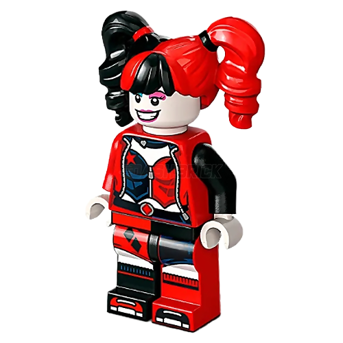 LEGO Minifigure - Harley Quinn - Pigtails, Dark Azure and Dark Pink Eye Shadow [DC COMICS]