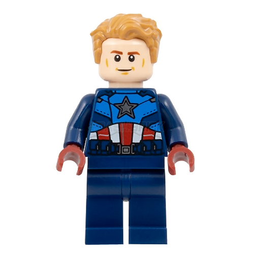 LEGO Minifigure - Captain America - Dark Blue Suit, Dark Red Hands, Hair [MARVEL]