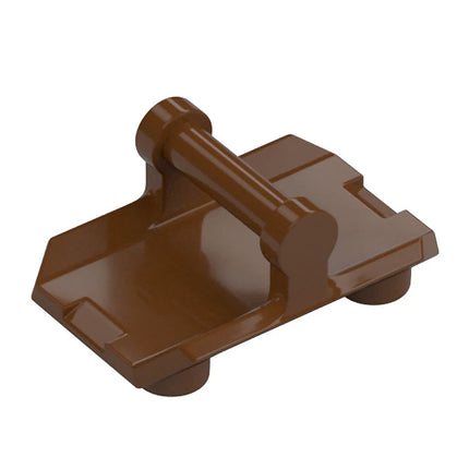 LEGO Plate, Modified 2 x 3 Inverted , 4 Studs, Bar Handle (Shield/Rocker Plate), Reddish Brown [30166] 6328480