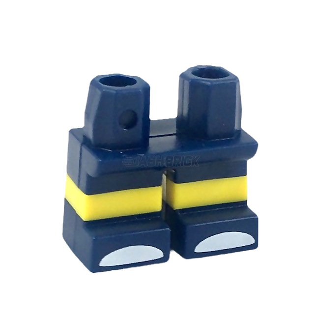LEGO Minifigure Parts - Short Hips and Legs, Children, Horizontal Yellow Stripes, White Toes [41879pb012]