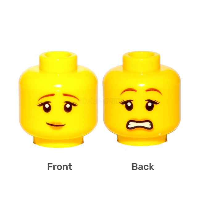 LEGO Minifigure Part - Head Female, Slight Grin/Scared Open Mouth [3626pb1571] 6123730