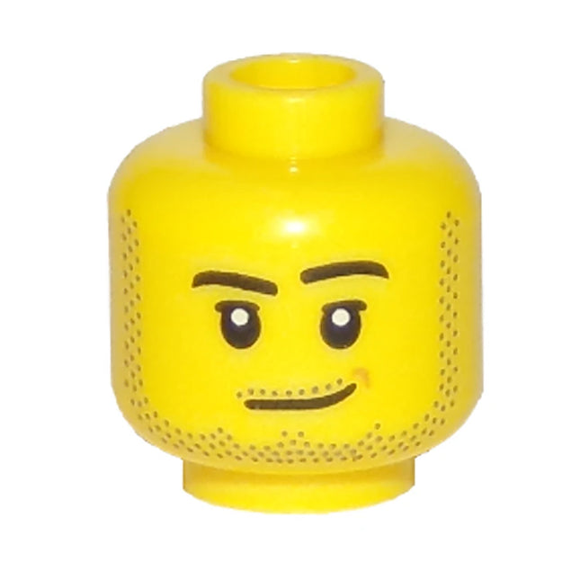 LEGO Minifigure Part - Head Male Smirk, Dimple, Stubble Beard [3626pb1966] 6218244