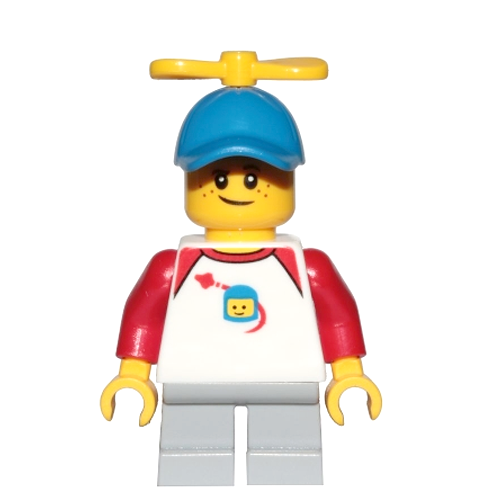 LEGO Minifigure - Boy/Child Freckles, Classic Space Shirt [CITY]