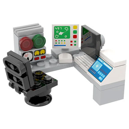 LEGO "Space Command Desk" - Space Ship Communication, Computers, Chair [MiniMOC]