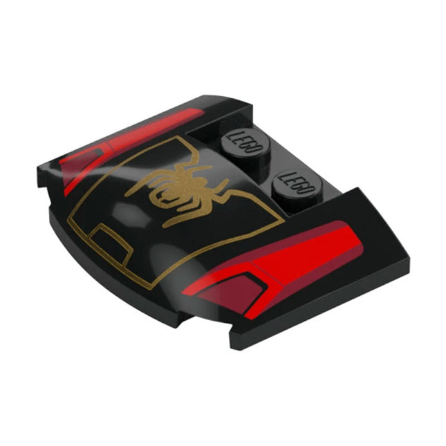 LEGO Wedge 3 x 4 x 2/3 Triple Curved, Spider-Man Logo, Black [93604pb020] 6472994