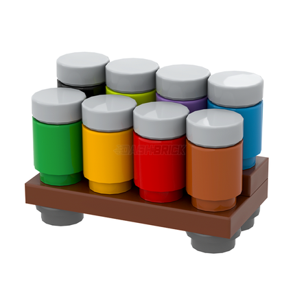 LEGO "Kitchen Spice Rack" - Coloured Spices [MiniMOC]