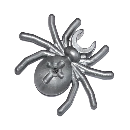 LEGO Minifigure Animal - Spider with Round Abdomen and Clip, Flat Silver [30238]