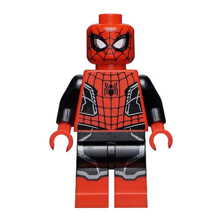 LEGO Minifigure - Spider-Man - Black and Red Suit, Small Black Spider, Silver Trim (Upgraded Suit) [MARVEL]