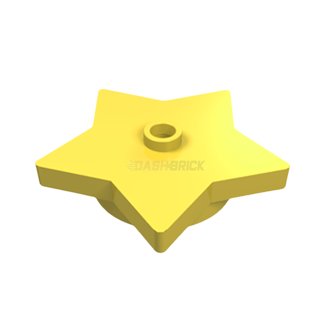 LEGO Plate, Round 4 x 4 x 2/3, Star and Open Stud, Bright Light Yellow [39611] 6349711