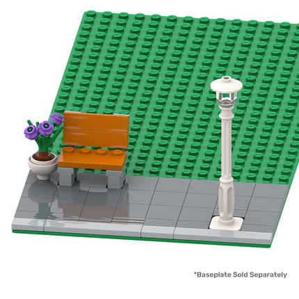 LEGO Modular Street, City Street with Lamp Post, Bench Seat, Grate 16 x 8 [MiniMOC]