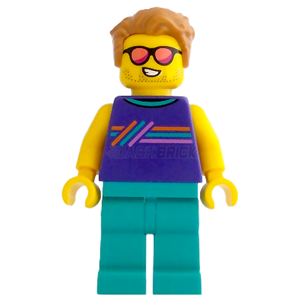 LEGO Minifigure - Male, Dark Purple Sleeveless Shirt, Sunglasses [CITY]