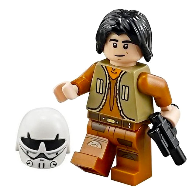 LEGO Minifigure - Ezra Bridger - Dark Tan Vest, Helmet+Hair, Rebels (2014) [STAR WARS]