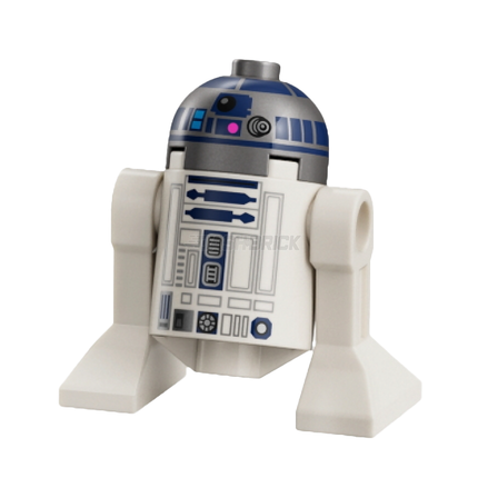 LEGO Minifigure - Astromech Droid, R2-D2, Flat Silver Head, Dark Pink Dots, Large Receptor, Back Printing [STAR WARS]