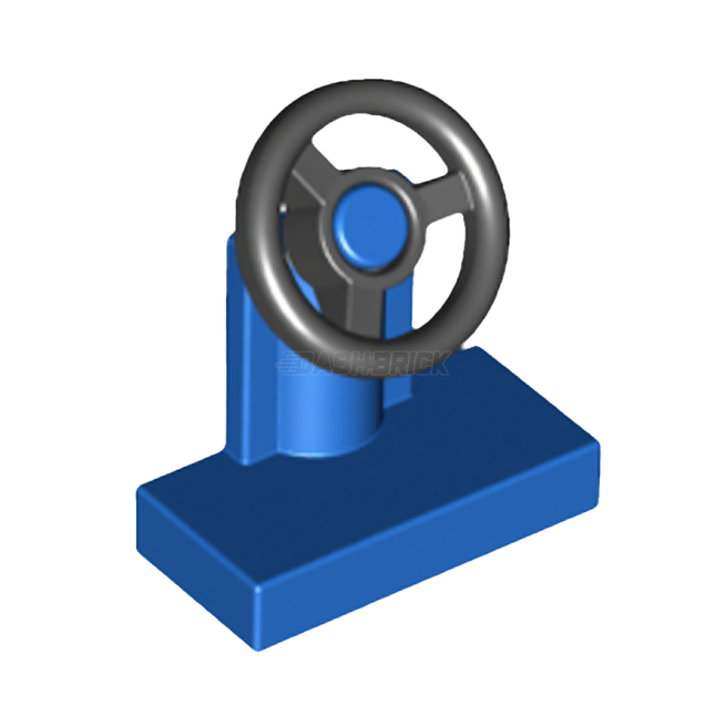 LEGO Vehicle, Steering Stand 1 x 2, Black Steering Wheel, Blue [3829c01] 9566