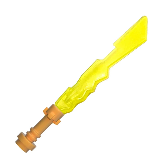 LEGO Minifigure Weapon - Sword Blade with Jagged Edges and Bar End and Handle, Trans-Neon Green [11439] 6157543